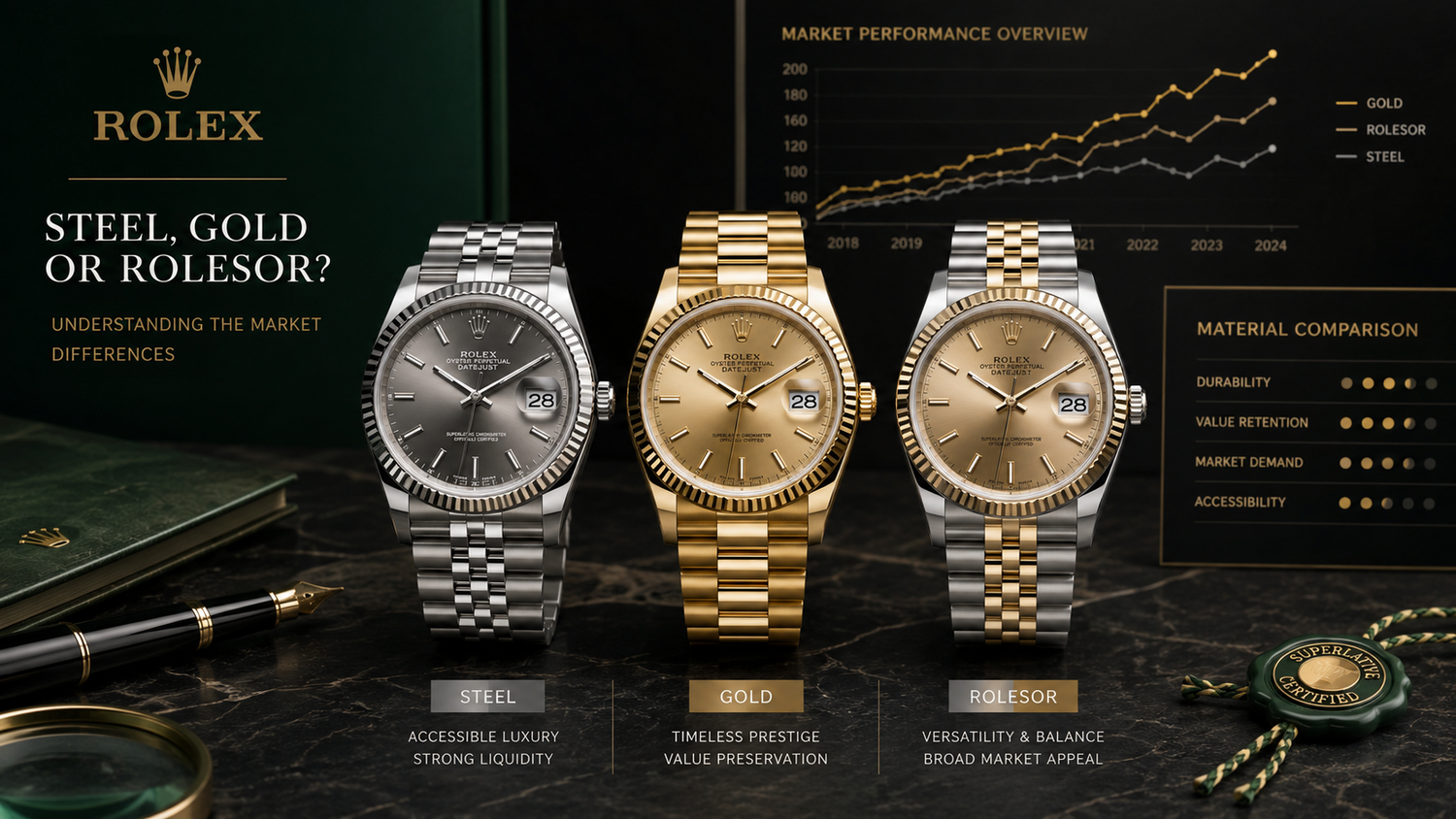 Rolex: acciaio, oro, Rolesor — come leggere le differenze di mercato