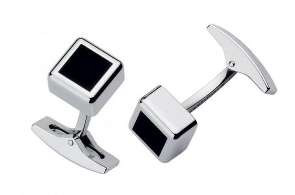 S.T. Dupont Black Chrome Square Cufflinks - 005593