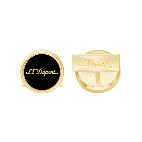S.T. Dupont Black Lacquer and Gold Cufflinks - 005833