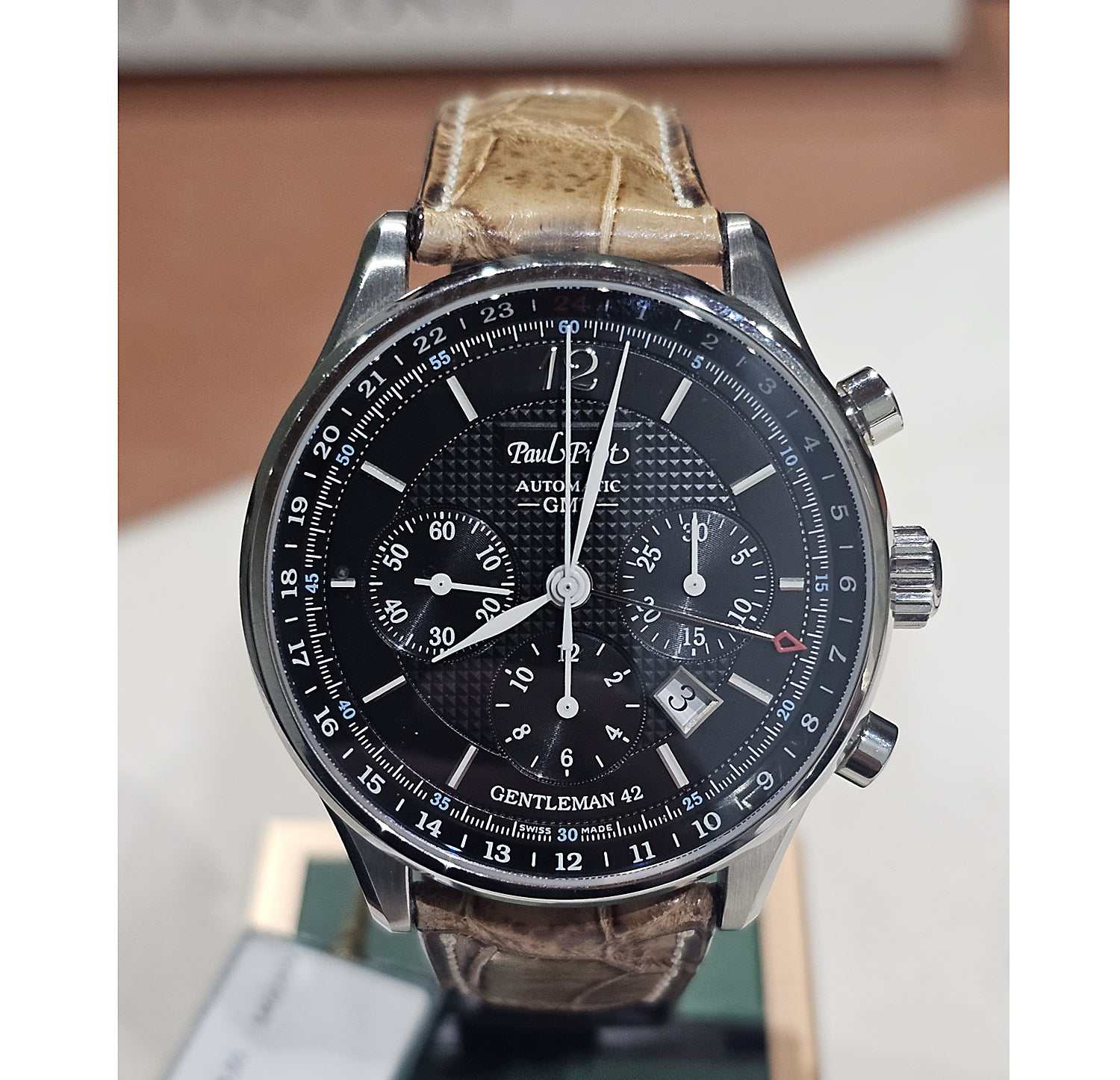 Paul Picot Gentleman Chrono GMT Automático, nuevo, sin estrenar, Ref. 2031S - ON7310