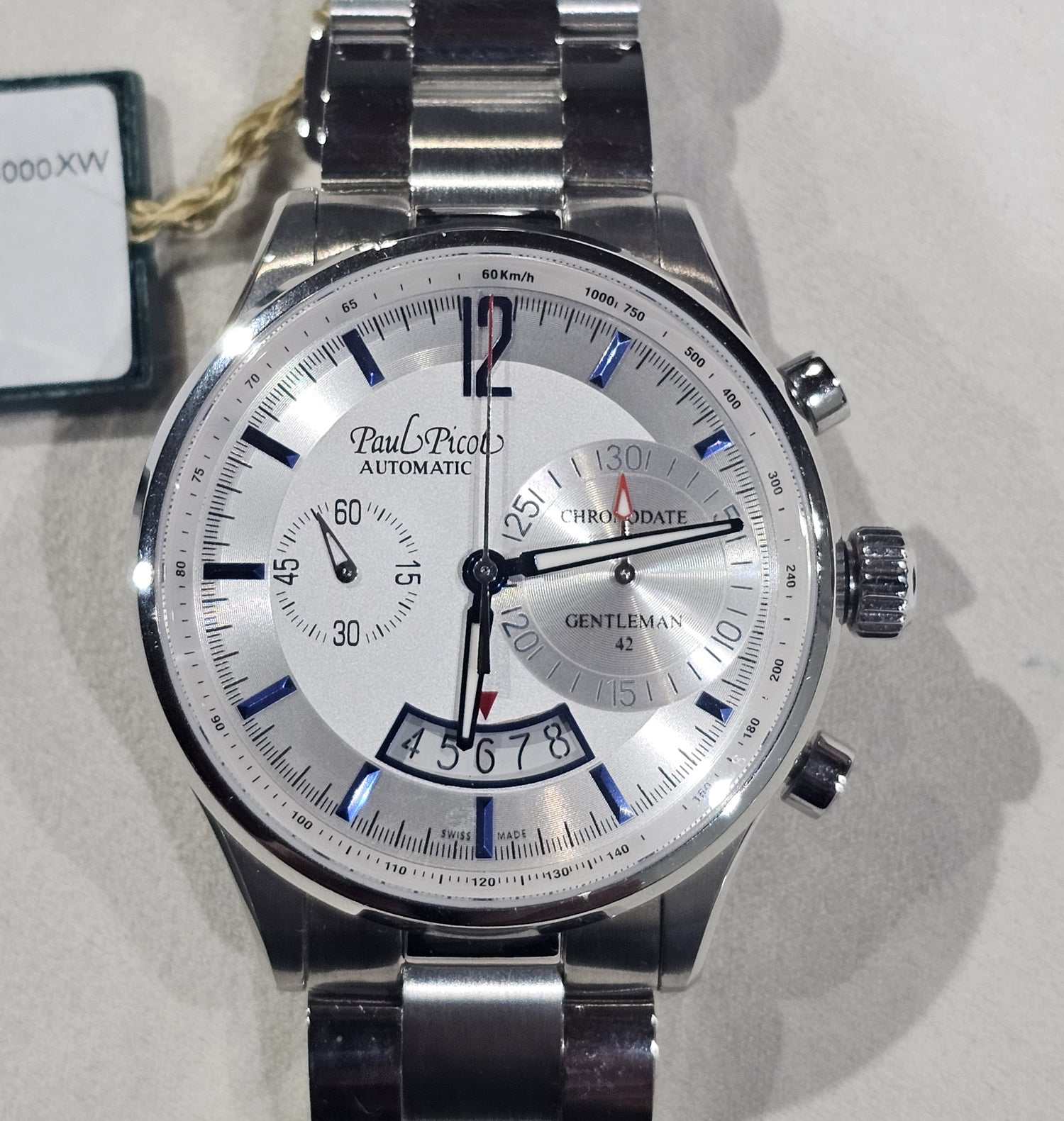 Paul Picot Gentleman 42 Chronodate, nuevo, sin usar, referencia 2134QS - ON7316