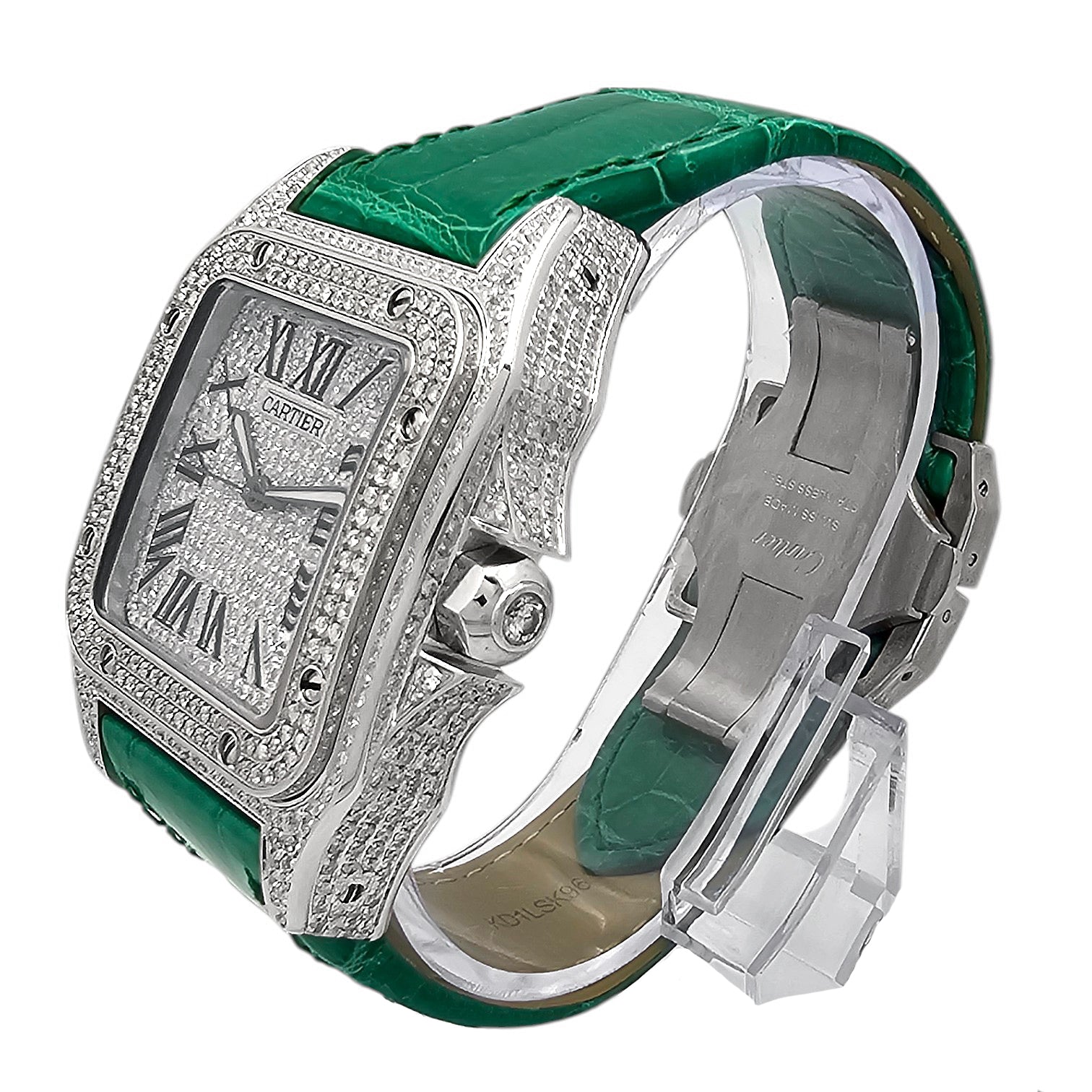 CARTIER Santos 100 XL Iced Out diamonds setting Ref. 2656 - OU1206