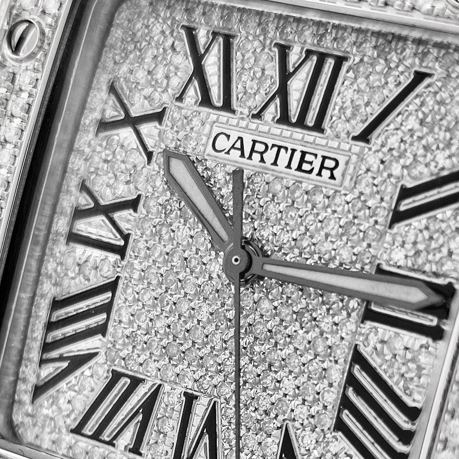 CARTIER Santos 100 XL Iced Out diamonds setting Ref. 2656 - OU1206
