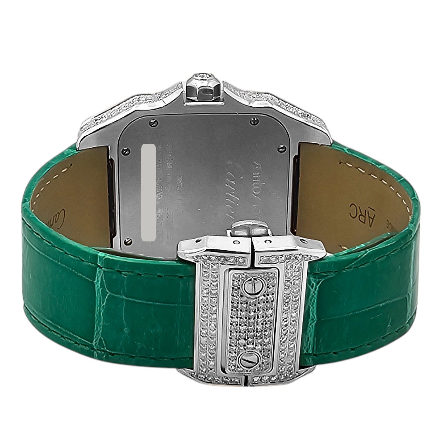 CARTIER Santos 100 XL Iced Out diamonds setting Ref. 2656 - OU1206
