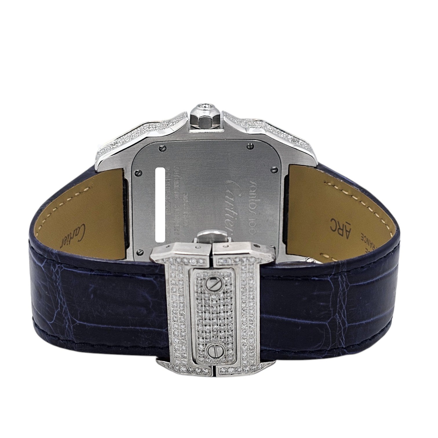 CARTIER Santos 100 XL Iced Out diamonds setting Ref. 2656 - OU1207