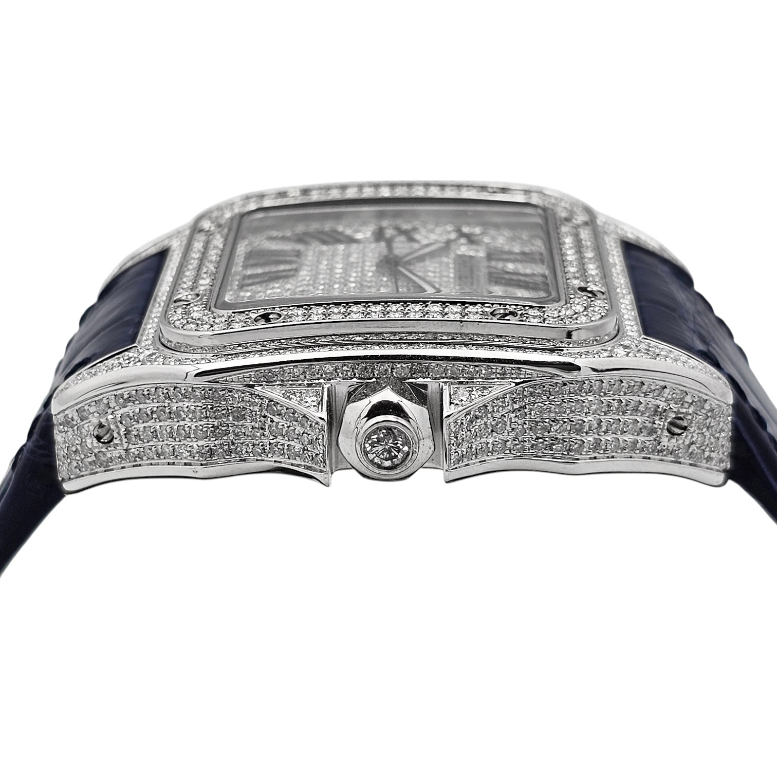 CARTIER Santos 100 XL Iced Out diamonds setting Ref. 2656 - OU1207