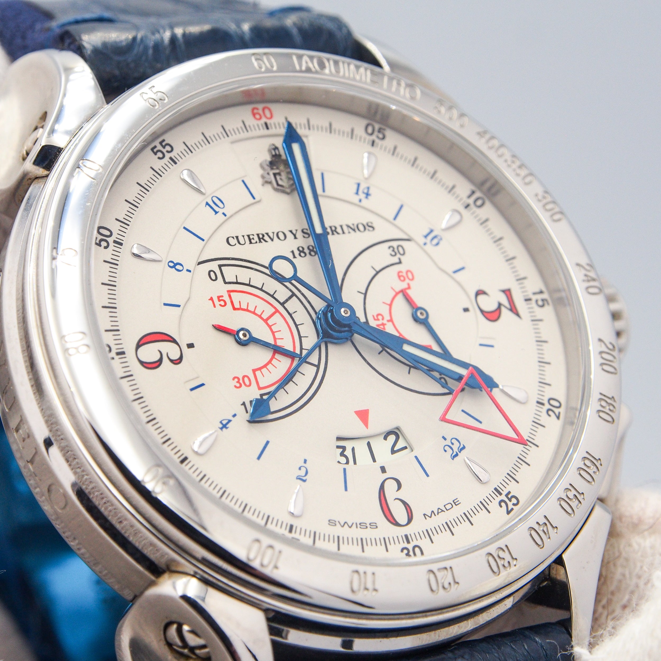 Cuervo Y Sobrinos Historiador Vuelo Ivory dial New Never Worn Ref. 3201.1I - ON05179