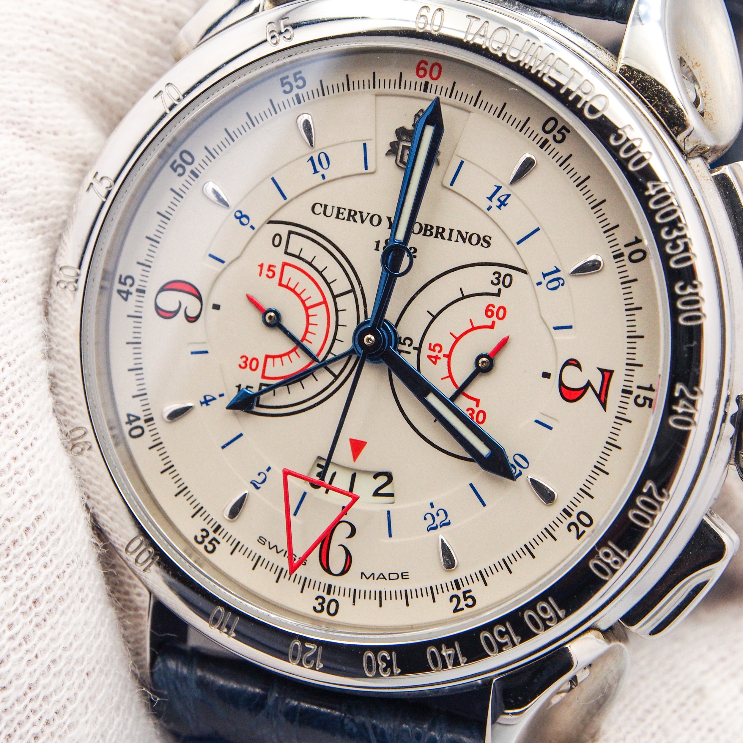 Cuervo Y Sobrinos Historiador Vuelo Ivory dial New Never Worn Ref. 3201.1I - ON05179