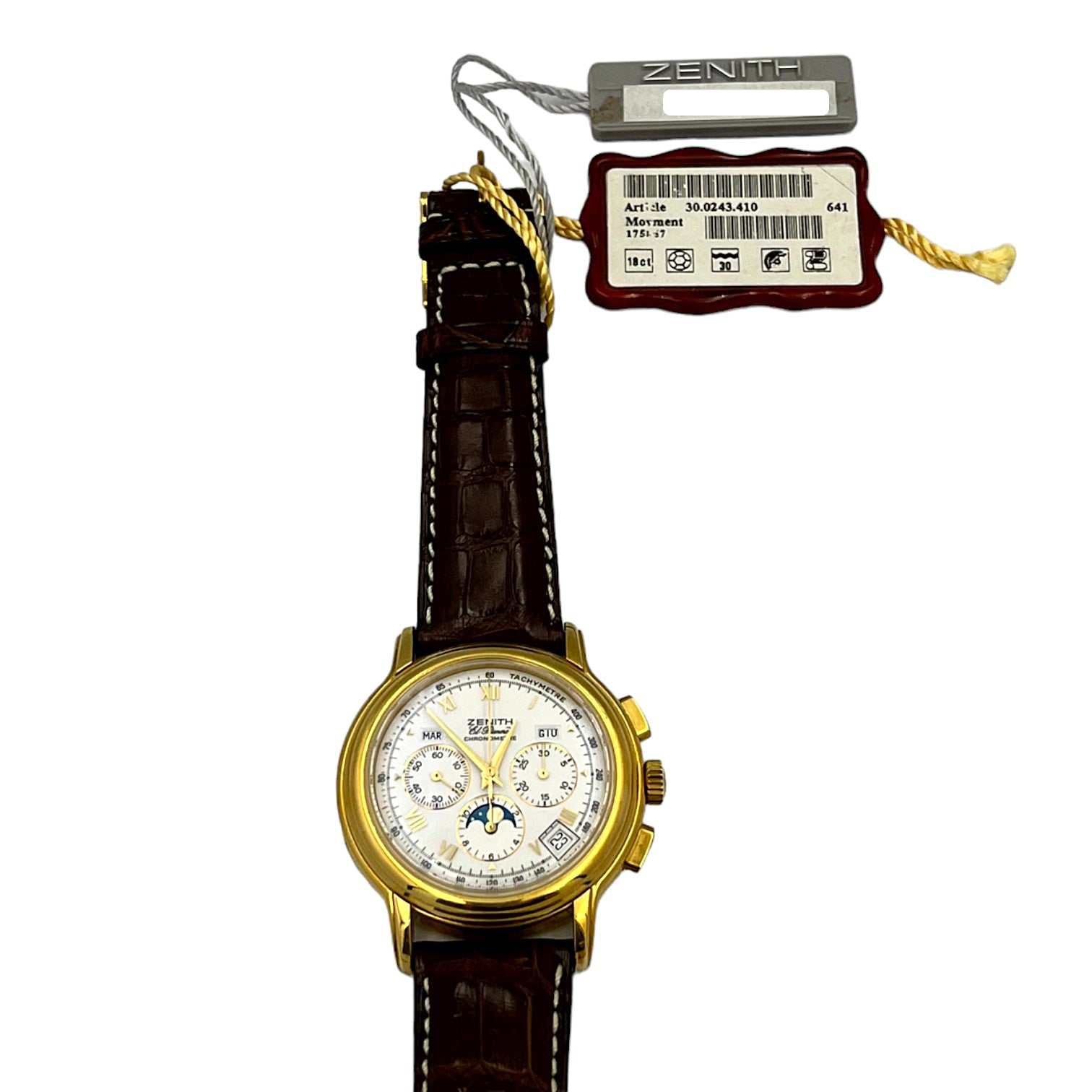 Zenith El Primero Chronomaster Moon Phase Oro 18 kt Nuevo Sin Usar Ref. 30.0243.410 - ON6751