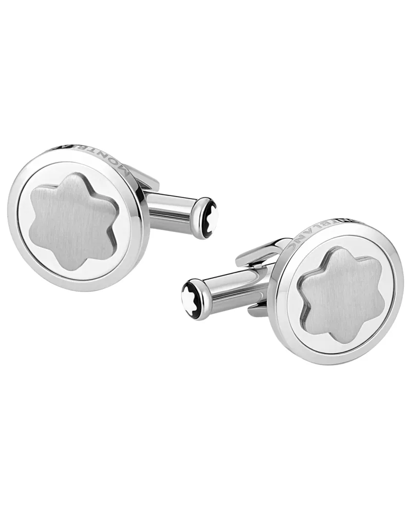 Montblanc 116660 Gemelli Star in Acciaio Lucido con Emblema Montblanc