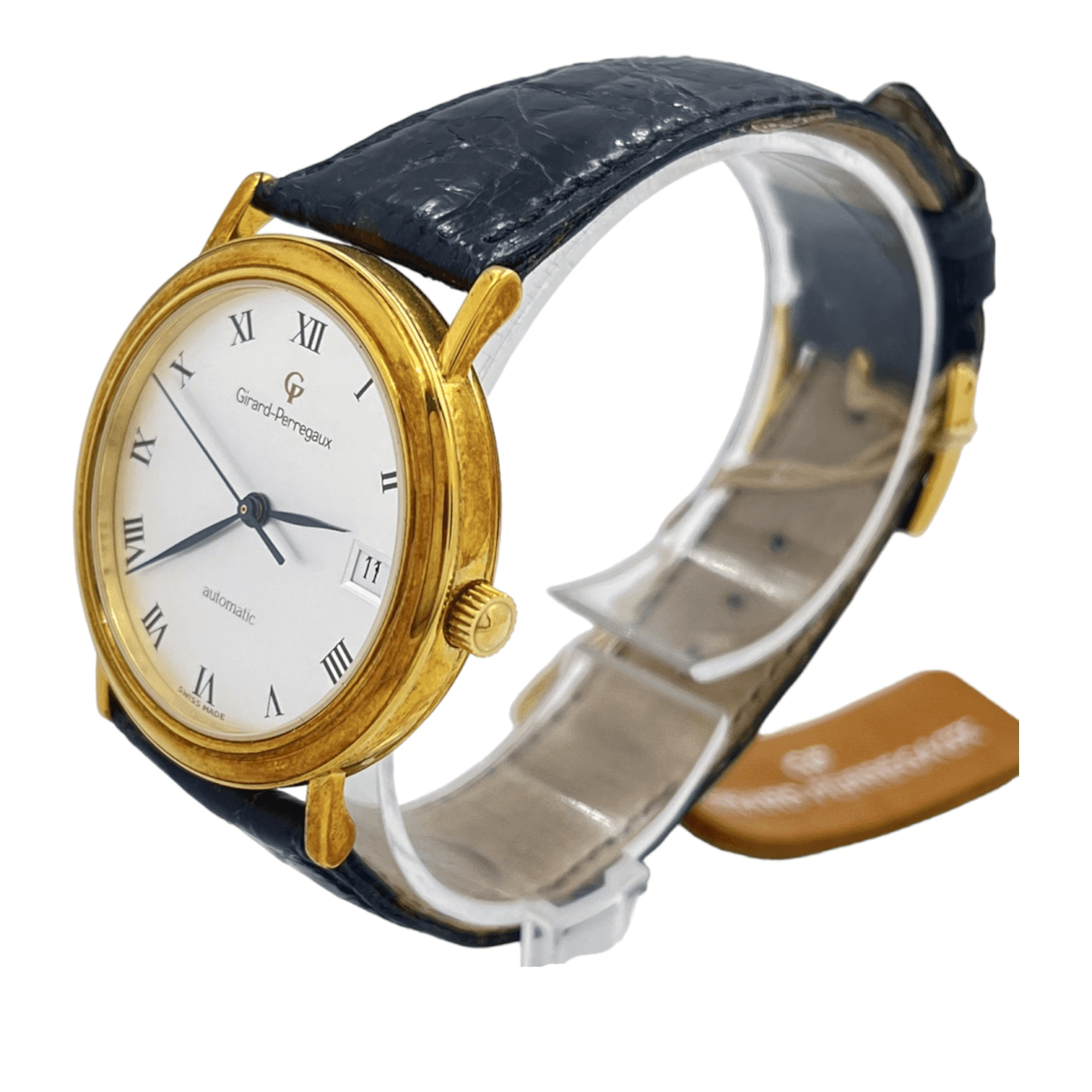 ID: ON3586MARCA: Girard PerregauxREFERENZA: 47970MODELLO: GP AutomaticGENERE: UnisexMOVIMENTO: AutomaticoCASSA: Oro giallo 18 ktCRISTALLO: ZaffiroDIAMETRO: 34 mmRESI