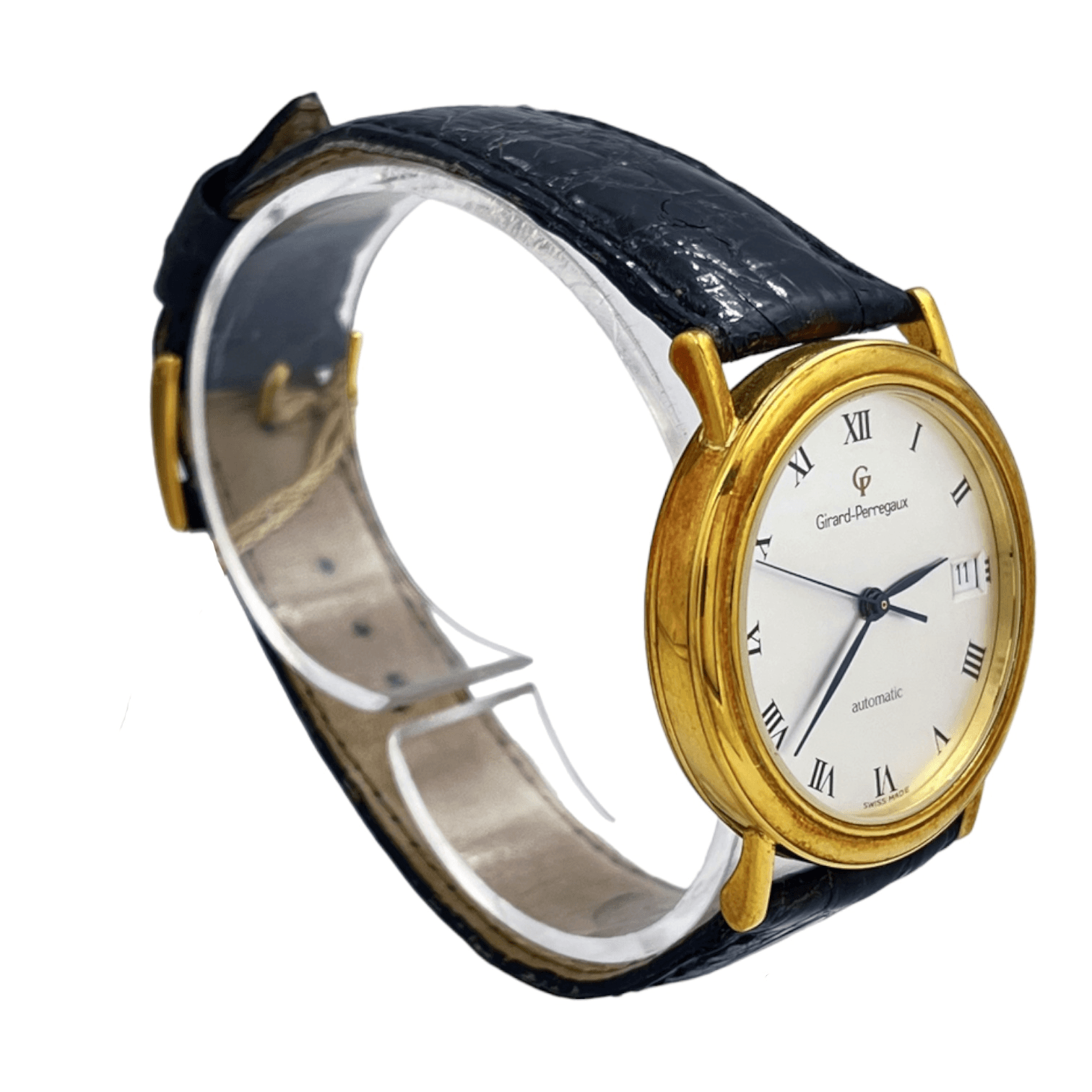 ID: ON3586MARCA: Girard PerregauxREFERENZA: 47970MODELLO: GP AutomaticGENERE: UnisexMOVIMENTO: AutomaticoCASSA: Oro giallo 18 ktCRISTALLO: ZaffiroDIAMETRO: 34 mmRESI
