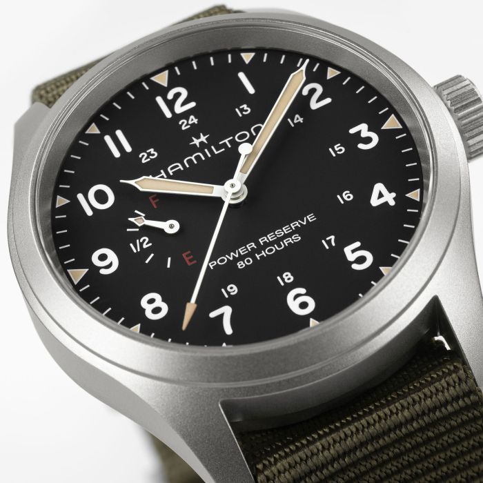 Hamilton Khaki Field Mechanical Power Reserve H69509930 – vista dettaglio