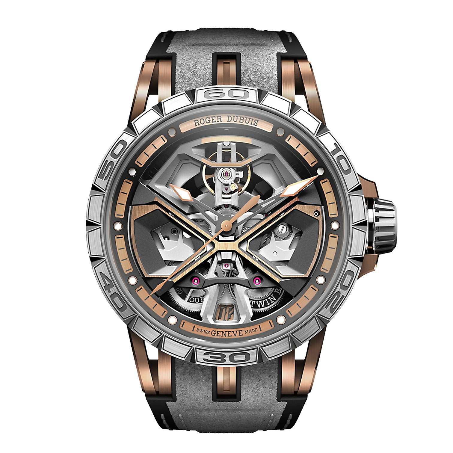 PREZZO SU RICHIESTA - Contattateci - Roger Dubuis Excalibur Spider Huracán Automatic Rose Gold 18 kt 45 mm Ref. DBEX0750 - ON7700