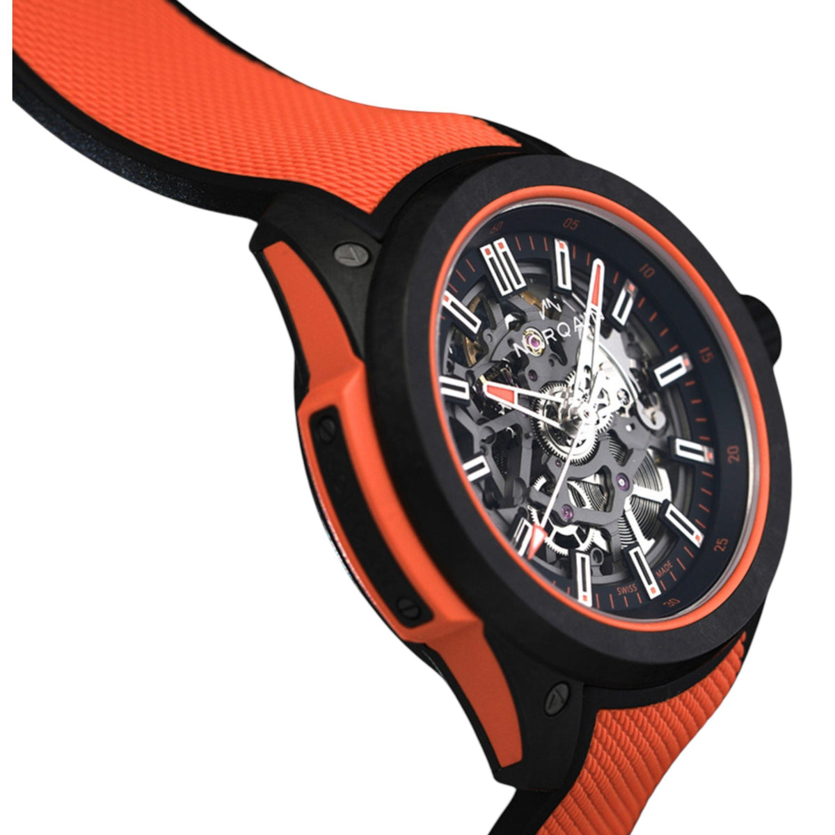 NORQAIN Wild ONE Skeleton 42mm Coral N3000.07Q31.B13