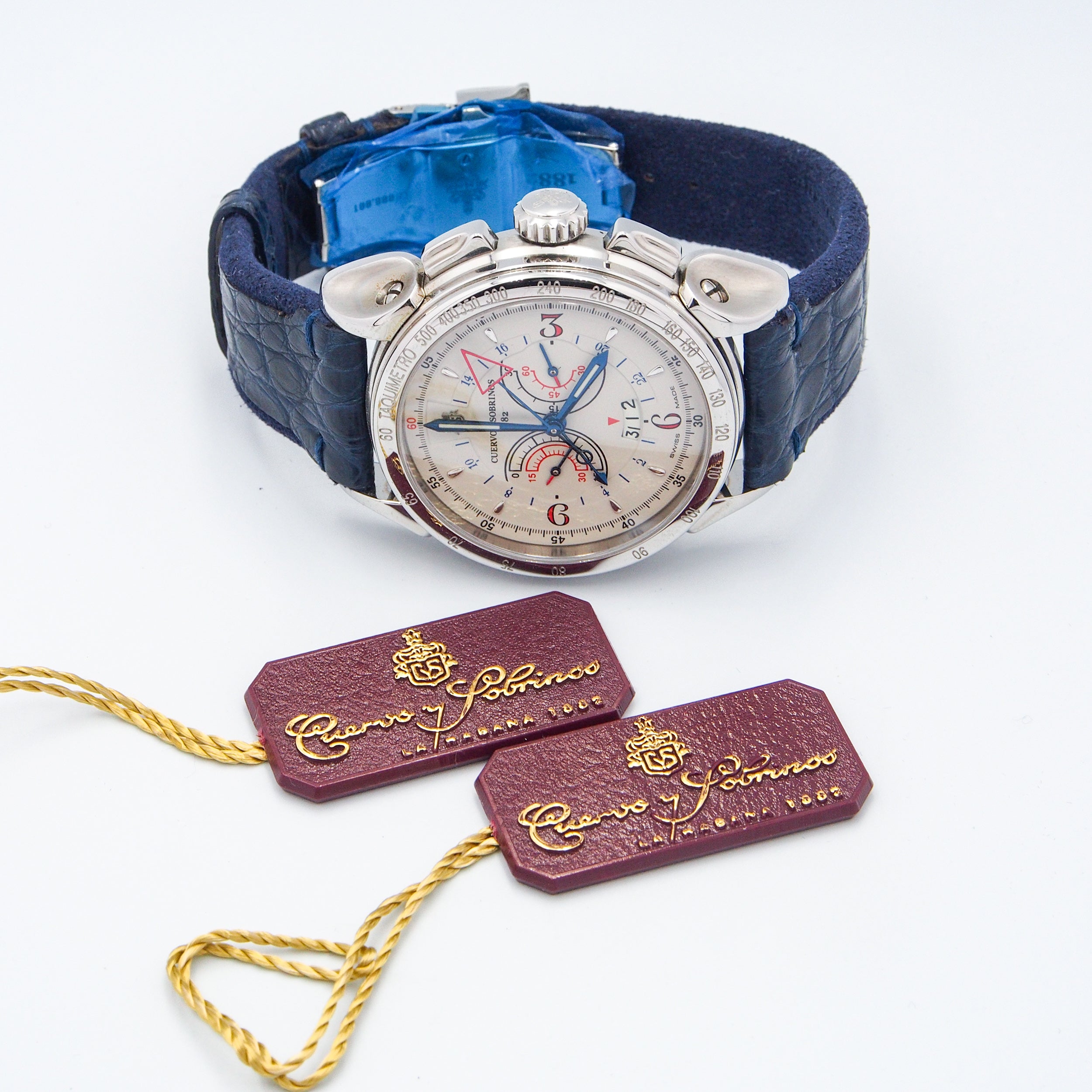 Cuervo Y Sobrinos Historiador Vuelo Ivory dial New Never Worn Ref. 3201.1I - ON05179