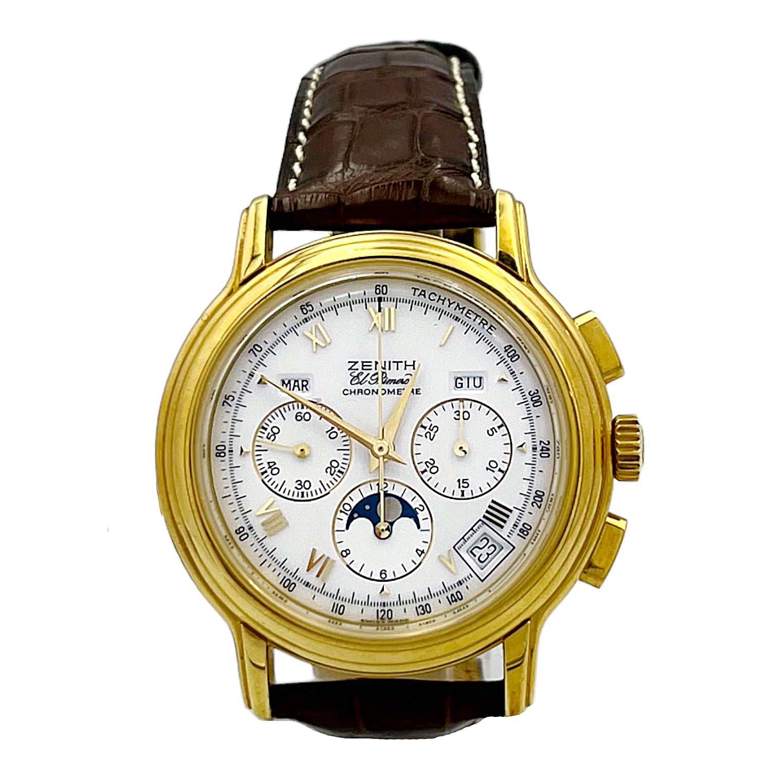 Zenith El Primero Chronomaster Moon Phase Oro 18 kt Nuevo Sin Usar Ref. 30.0243.410 - ON6751