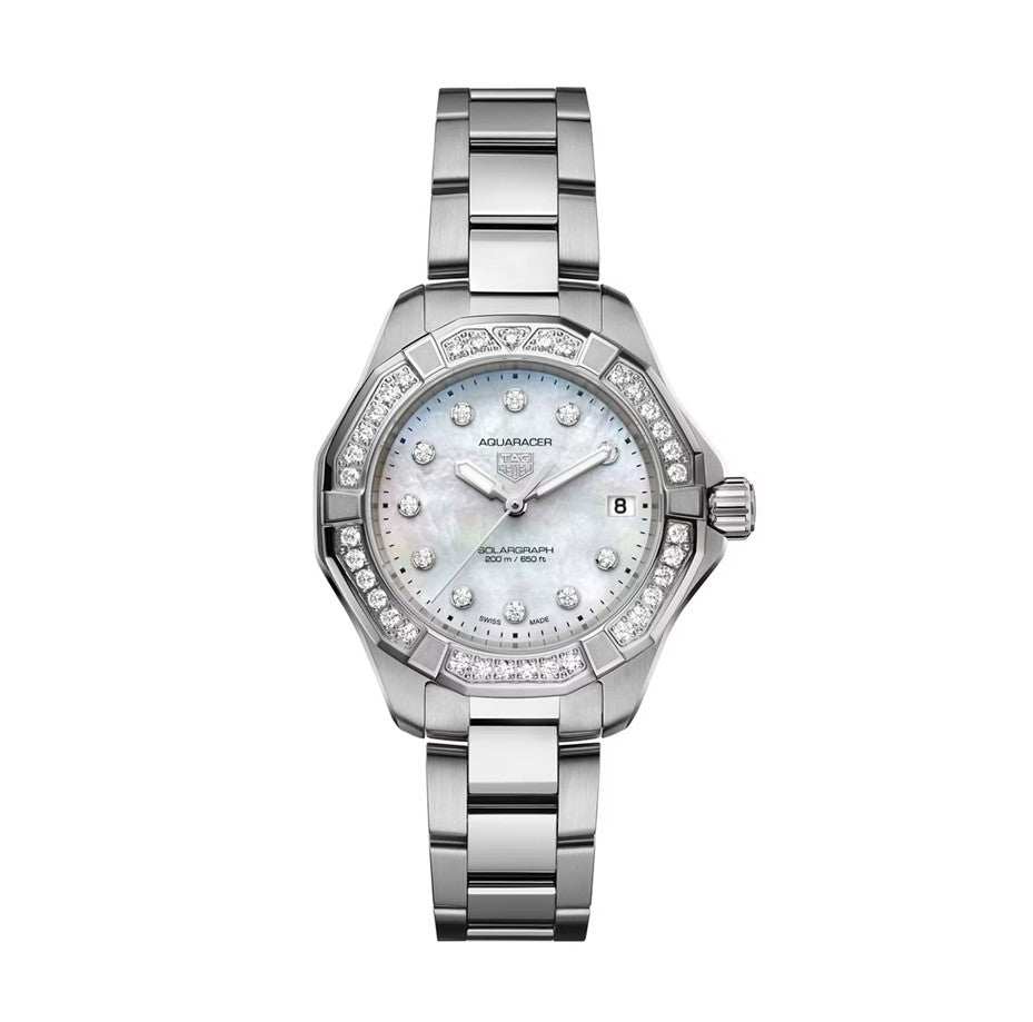 TAG Heuer Aquaracer. Reloj Professional 200 Solargraph de cuarzo con diamantes. Ref. WBP1314.BA0005 - ON8061