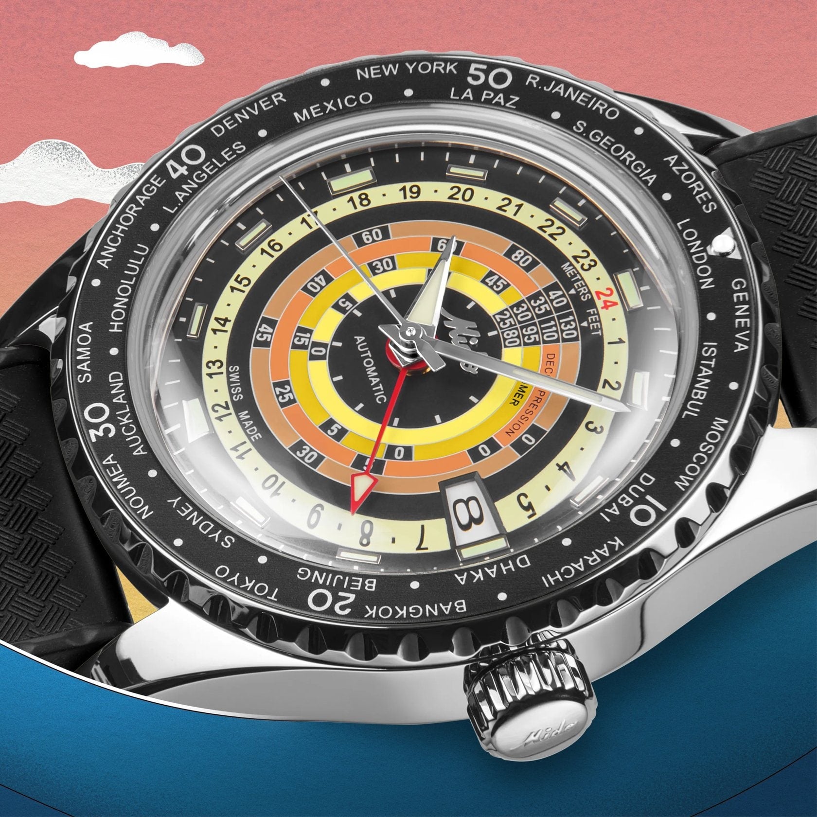 Mido Ocean Star Decompression Worldtimer Ref. M026.829.17.051.00 - ON10302 - vista 5