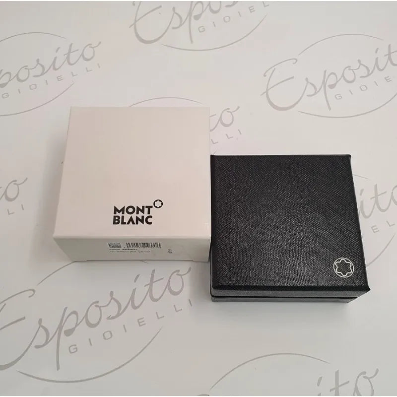 Montblanc Meisterstück 112896 Gemelli in Acciaio con Inserto in Onice Nero