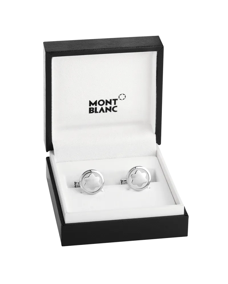 Montblanc 116660 Gemelli Star in Acciaio Lucido con Emblema Montblanc
