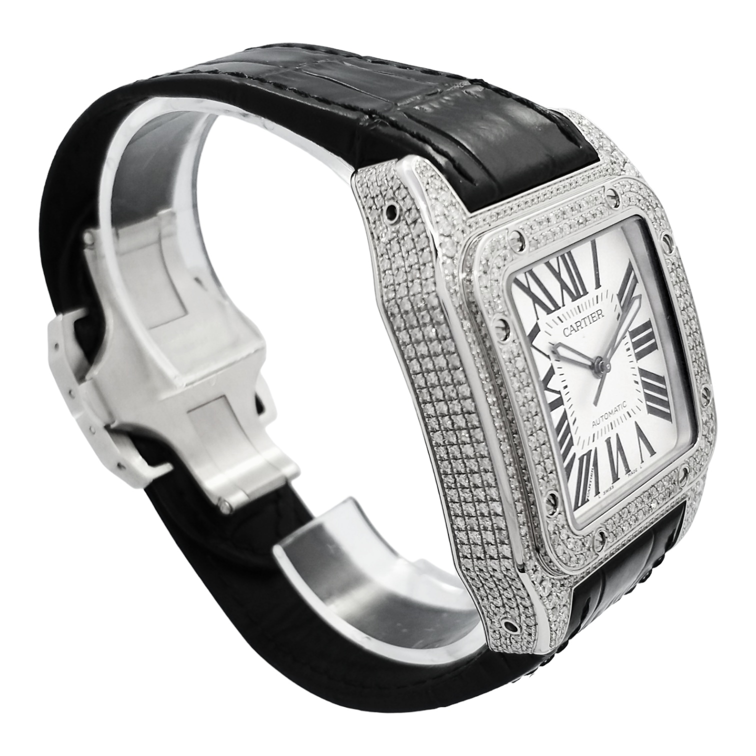 Cartier Santos XL Iced Out Ref.2656 - OU944 - LuxuryInStock