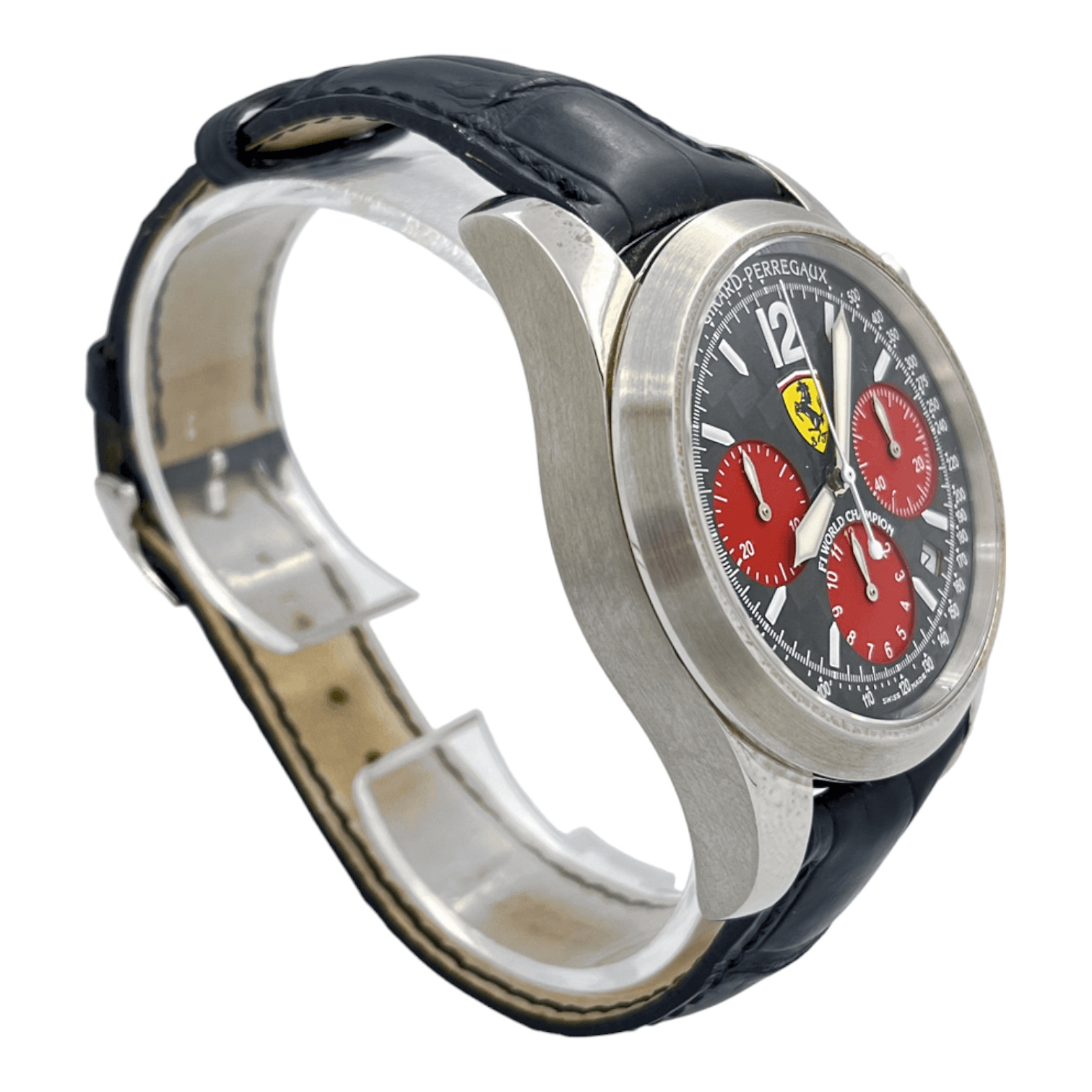 ID: ON3583MARCA: Girard PerregauxREFERENZA: 4956MODELLO: Ferrari F2002 World ChampionGENERE: UomoMOVIMENTO: AutomaticoCASSA: AcciaioCRISTALLO: ZaffiroDIAMETRO: 40 mm