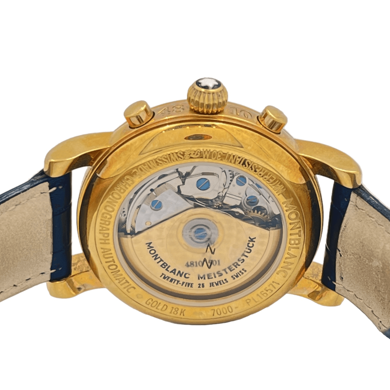 ID: ON3578MARCA: MontblancREFERENZA: 7000MODELLO: Meisterstück Star 7000 Day Date ChronographGENERE: UomoMOVIMENTO: AutomaticoCASSA: Oro giallo 18 ktCRISTALLO: Zaffi