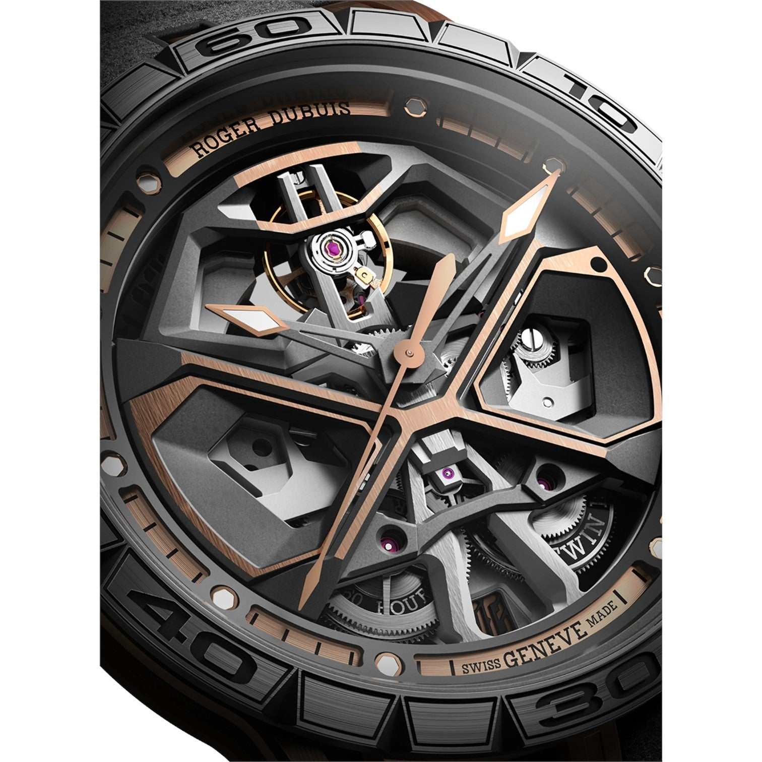 PREZZO SU RICHIESTA - Contattateci - Roger Dubuis Excalibur Spider Huracán Automatic Rose Gold 18 kt 45 mm Ref. DBEX0750 - ON7700