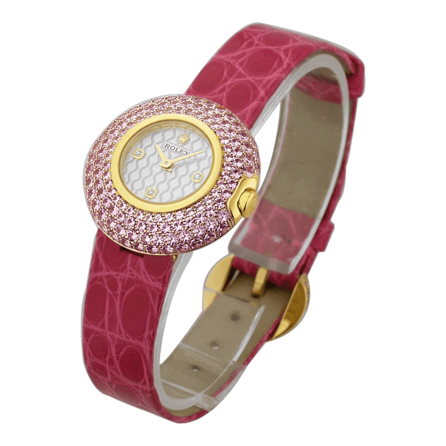 Rolex Cellini Orchidea 6201 Oro giallo 18 kt con Zaffiri rosa Ref. 6201/8 - ON5637 - LuxuryInStock