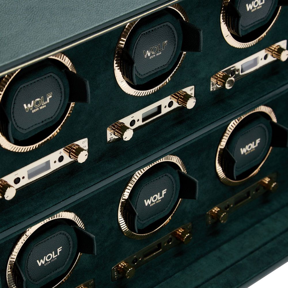 Wolf1834 - WatchWinder 8 orologi British Racing Green - AN00350